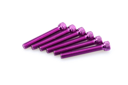 Śruby z anodyzowanego aluminium blister 6 śrub imbusowych m8x55mm fioletowe