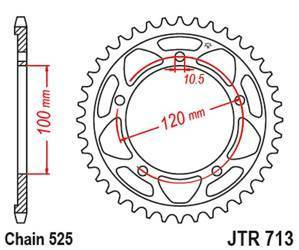 zębatka tylna 4447 40 aprilia rsv 1000 11-15 (444740jt) (łańc.525)