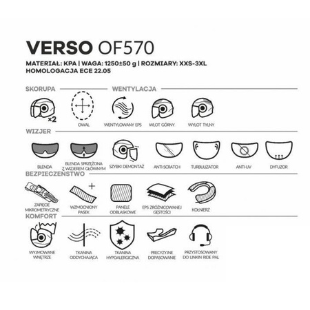 Kask otwarty LS2 OF570 Verso Solid White