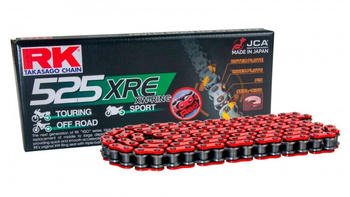 ŁAŃCUCH NAPĘDOWY BB525XRE-124 (XW-RING) ZAKUWKA (CLF) W ZESTAWIE KOLOR CZERWONY (POJEMNOŚĆ: DO 1000 CCM) (42 KN)