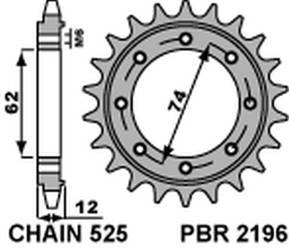Zębatka przednia 2196 22 18nc gilera gp 800 (09-13), aprilia srv850 (12) (łańc. 525)