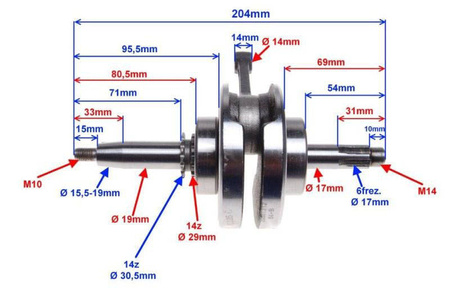 Wał korbowy silnik 154 FMI