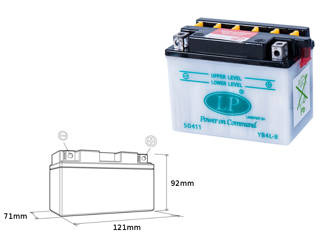 Landport akumulator yb4l-b 12v 4ah 121x71x93 obsługowy - bez elektrolitu (10)