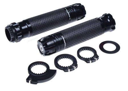 Manetki motocyklowe czarne na kierownicę 22 mm