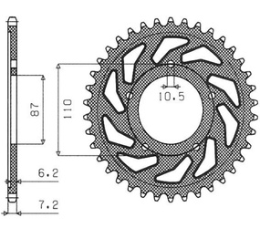 Zębatka tylna 828 47 suzuki gsf 650 bandit 07-15, gsx 650 f 08-15 (jtr807.47) (łańc. 525) (82847jt)