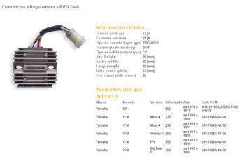 Dze regulator napięcia yamaha sr500 78-79, yfm350 warrior 87-95 (59v-81960-a0-00) (esr108)
