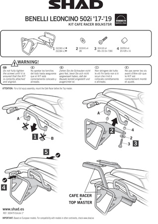 Stelaż sakwy bocznej Shad SR do Benelli Leoncino 502