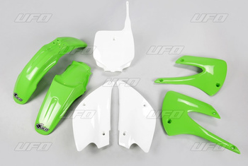 Komplet plastików kawasaki kx 85 '01-'13 restyling kolor oem (zielony/biały) (ka207ke999)