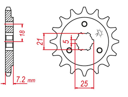 Zębatka przednia 437 16 suzuki dr600/650 '85-'95 (+3) (jtf437.16)