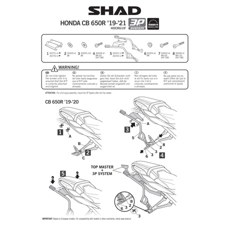 Stelaż do kufrów bocznych Shad 3P do Honda CBR650R
