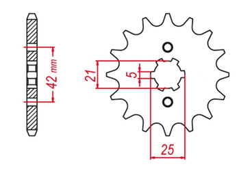 Zębatka przednia 569 14 yamaha yz 250 '80-'98, yfz 350 banshee '89-'06 kawasaki kx 250 '87-'96, kx 500 '87-'04 (jtf569.14)