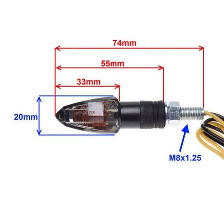 Kierunkowskaz motocykla 12V żarówka 12V