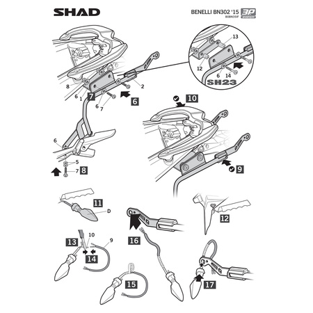 Stelaż do kufrów bocznych Shad 3P do Benelli BN302