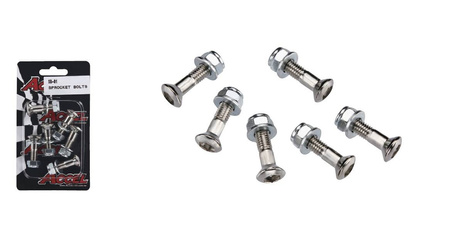 Komplet śrub zębatki tylnej z nakrętkami (6 szt.) M8x32mm