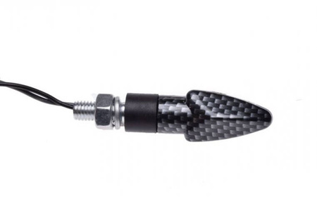 Kierunkowskaz led mini carbon biały klosz