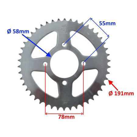 Zębatka tylna do motocykla Junak 904 46Z typ 428