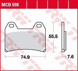 Klocki hamulcowe kh244 organic honda cb 400 super four '97-, bmw r nine t '16-'18, ducati 748/996 '98-'07, multistrada 1200 '10-'18, yamaha