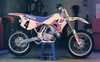 Komplet naklejek (oklein) yamaha yz 250 '90-'92, replica team yamaha '92 usa kolor różowy/ biały
