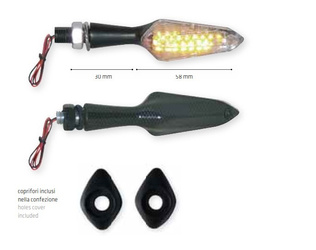 Far kierunkowskazy led (aluminium) (2sztuki) kolor czarny (z podstawkami)