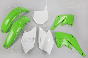Komplet plastików kawasaki kxf 250 '04-'05 kolor oem (zielony/biały) (ka203e999)
