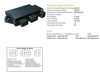 Dze moduł zapłonu cdi yamaha yfm 350 grizzly '07-'11 (oem:4s2-85540-00-00)