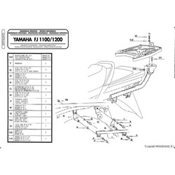 Stelaż Kufra Centralnego Yamaha Fj 1100 ( Bez Płyty )