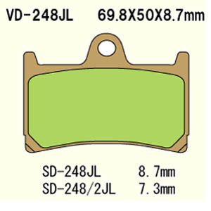 Klocki hamulcowe vesrah  vd-248jl (fa380 fa252) (przód)