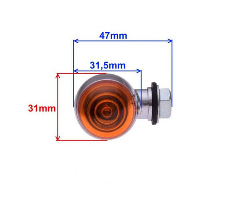 Kierunkowskaz na błotnik chrom kropla komplet