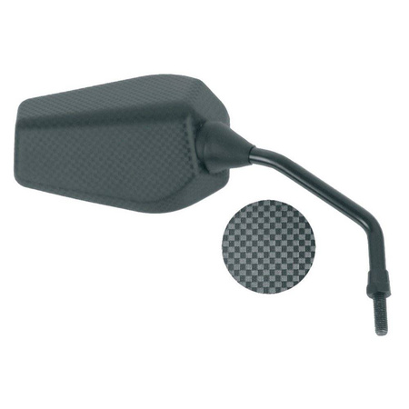 Lusterko prawe, średnica gwintu 8mm, strona lewa/prawostronny, kolor carbon derbi atlantis, gp1, peugeot xp50 2003-2009 (e151d)