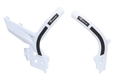Osłony ramy (komplet) bi-material super grip ktm sx 125/150/250 '19-21, sxf 250/350/450 '19-21, sxf 450 '18-21, exc/excf 150/250/350/450 '20-21 kolor biały czarny