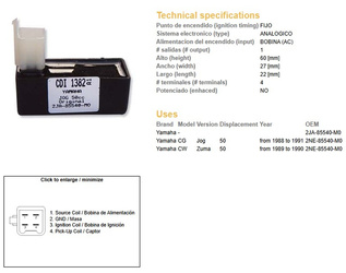 Dze moduł zapłonu cdi  yog 50 91 (2ja-85540-mo)