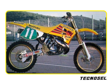 Pokrowiec/poszycie na siedzenie suzuki rm 125/250 '93-'95, replica team suzuki '93, kolor żółty, logo suzuki