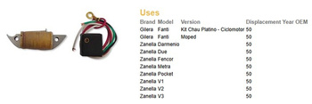 Dze moduł zapłonu cdi + cewka uzwojenia gilera fanti 50, zanella due/fencor/v1/v2/v3/metra 50
