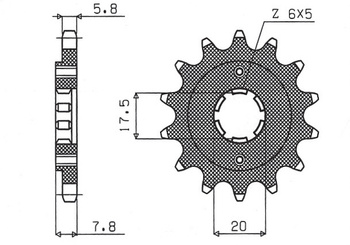 Zębatka przednia 279 14 honda xl 125 v '01-'13, vt 125c '99-'07, nsr125 '93-'02 (jtf327.14) (łańc. 520) (27914jt)