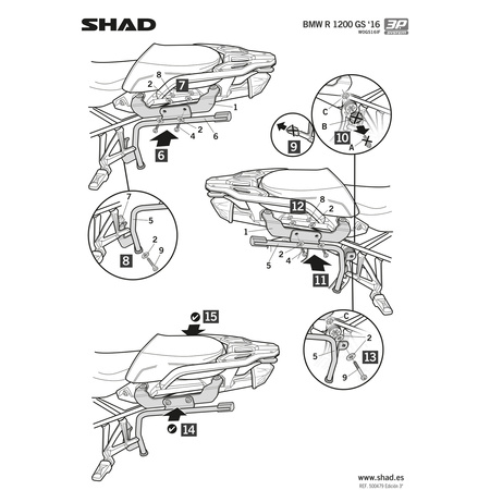 Stelaż do kufrów bocznych Shad 3P do BMW R1250 GS 2019