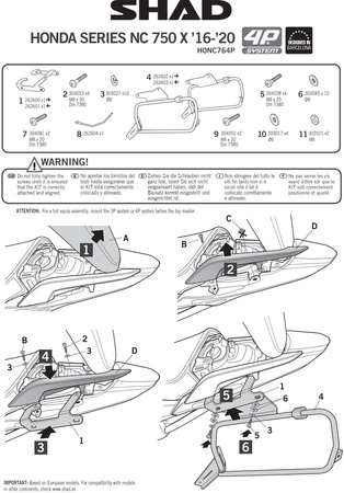 Stelaż kufra bocznego 4P Shad Terra do Honda NC750