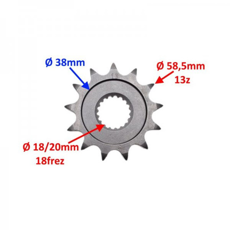 Zestaw napędowy łańcuch DID 428NZ Zębatki KEEWAY RKF 125