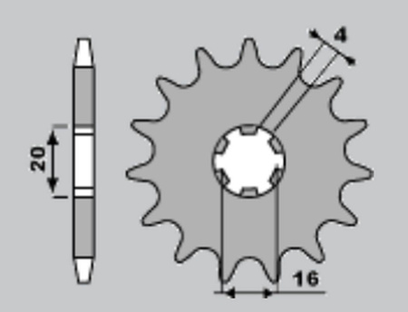 Zębatka przednia 560 14 kawasaki kx65/80/85 (560-14) (jtf546.14)