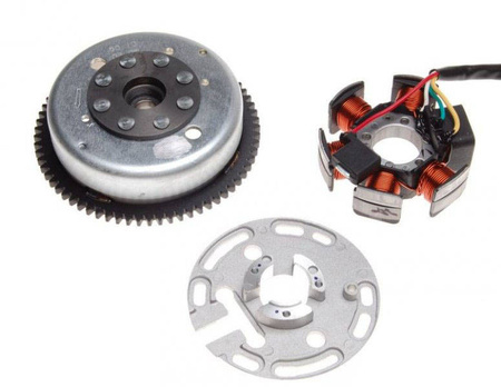 Stator iskrownik 6 cewek + koło magnesowe 