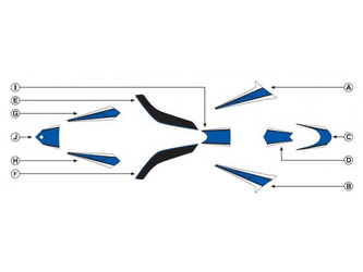 Zestaw Naklejek Puig Do Yamaha T-Max 530 12-14 (Niebieskie 7879)
