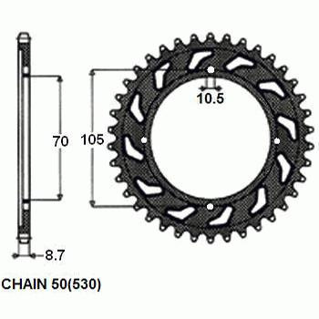 Zebatka napedzana stalowa sunstar sunr1-5175-38