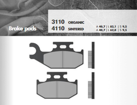 Klocki hamulcowe kh317 / kh414 spiek metaliczny (złote) (grubość 9,5mm ) (ft 4110)