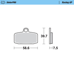 Klocki hamulcowe kh612 sinter metal racing ng: 12 (sinterpro series racing gp) przód ktm sx85 '11-'17, 250 freeride '14-'17, 350 freeride '12