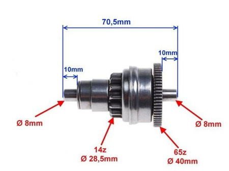 Bendix sprzęgło rozrusznika elektrycznego skuter 4T 139QMB ZIpp Romet
