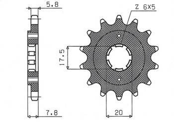 Zębatka przednia 279 13 honda nsr 125 '89-'99, xr 250, crf 230 (jtf327.13) (łańc. 520) (27913jt)
