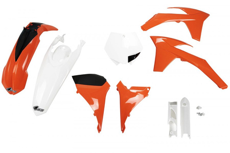 Komplet Plastików (Full Kit) Z Osłonami Teleskopów (Amortyzatorów) Ktm Sxf '11-'12, Sx '12 Kolor Oem (Pomarańczowy/Biały) (Kt510e999)