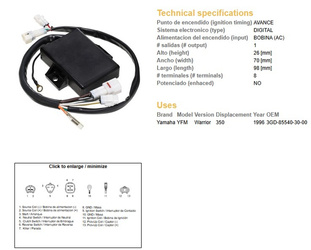 Dze moduł zapłonu cdi yamaha yfm350 warrior (oem-3gd-85540-30-00)