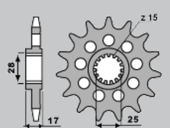 Zębatka przednia 2249 15 ducati panigale 1199/1299 '12-'16 (jtf749.15) (łańc.525) (224915)