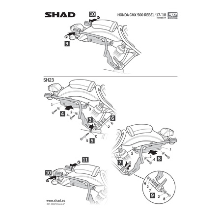 Stelaż do kufrów bocznych Shad 3P do Honda CMX500