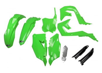 Komplet Plastików Kawasaki Kxf 250 '21-24, Kxf 450 '19-23 Kolor Oem Zielony Czarny